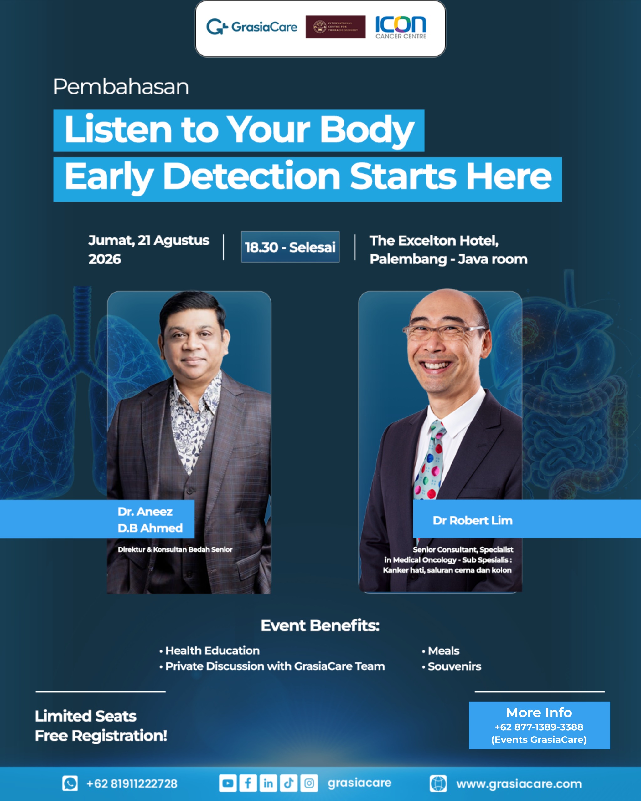GrasiaTalk in Palembang , Listen to Your Body - Early Detection Starts Here